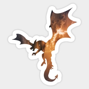 Flying Lightning Dragon Sticker